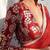 Maroon floral sequinned  georgette heavy work saree