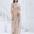 Beige embellished aari work organza saree