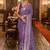 Purple ethnic motifs printed silk blend pochampally saree