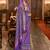 Purple ethnic motifs printed silk blend pochampally saree
