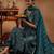 women ethnic motifs printed angrakha thread work kurta with trousers & with dupatta