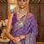 Purple ethnic motifs printed silk blend pochampally saree