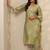 women printed regular thread work kurta with trousers