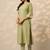 women printed regular thread work kurta with trousers