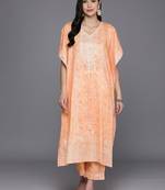 women ethnic motifs printed regular kurta with trousers