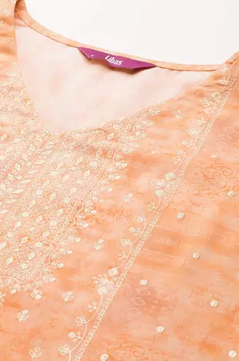 women ethnic motifs printed regular kurta with trousers