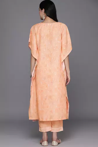 women ethnic motifs printed regular kurta with trousers