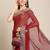 Maroon maroon & golden woven design georgette saree