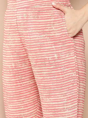 women ethnic motifs printed regular thread work kurta with trousers & with dupatta 3