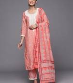 women ethnic motifs printed regular mirror work kurta with trousers & with dupatta