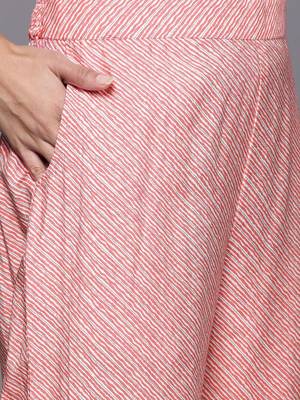 women ethnic motifs printed regular mirror work kurta with trousers & with dupatta 2