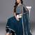 women ethnic motifs embroidered empire thread work kurta with trousers & with dupatta