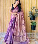 Purple women tissue saree