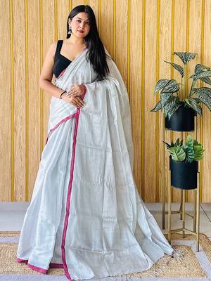 Grey tissue saree 1