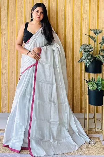Grey tissue saree