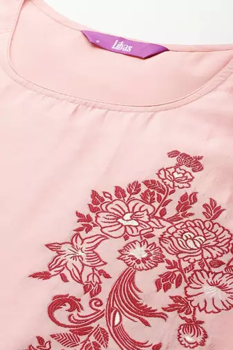 women ethnic motifs embroidered regular thread work kurta with trousers & with dupatta