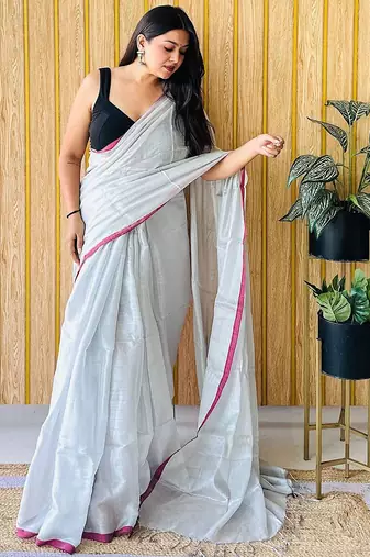 Grey tissue saree