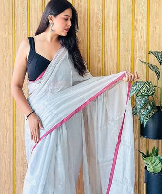 Grey tissue saree 4