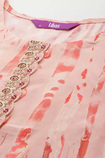 women printed regular thread work kurta with trousers & with dupatta
