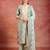 women printed regular thread work kurta with trousers & with dupatta