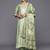 women ethnic motifs printed regular thread work kurta with trousers & with dupatta