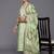 women ethnic motifs printed regular thread work kurta with trousers & with dupatta