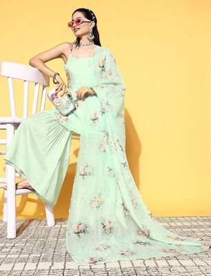 women floral printed regular kurti with sharara & with dupatta 1
