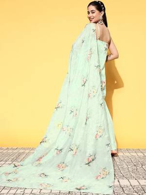 women floral printed regular kurti with sharara & with dupatta 3
