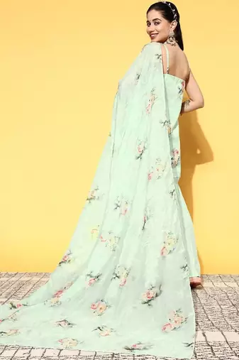 women floral printed regular kurti with sharara & with dupatta