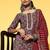 women ethnic motifs printed regular thread work kurta with trousers & with dupatta