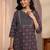 women ethnic motifs printed regular kurta with trousers & with dupatta