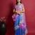 Pink bandhani embroidered saree