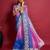 Pink bandhani embroidered saree