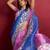 Pink bandhani embroidered saree