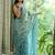 Blue tissue leheriya thread and sequence work saree