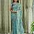 Blue tissue leheriya thread and sequence work saree