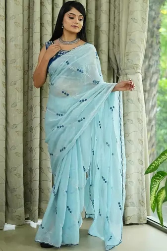 Pink tissue leheriya thread and sequence work saree