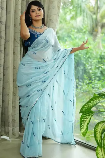 Pink tissue leheriya thread and sequence work saree