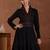 women tiered thread work kurta with trousers