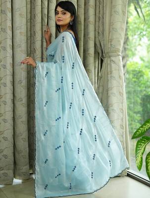 Pink tissue leheriya thread and sequence work saree 3