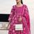 libas fuchsia pink floral print a-line suit set with dupatta