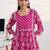 libas fuchsia pink floral print a-line suit set with dupatta