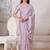 Mauve embellished beads and stones satin saree