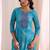 women ethnic motifs printed regular thread work kurta with palazzos & with dupatta