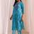 women ethnic motifs printed regular thread work kurta with palazzos & with dupatta