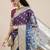 Blue ethnic motifs zari organza banarasi saree