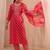 women ethnic motifs printed regular thread work kurta with trousers & with dupatta