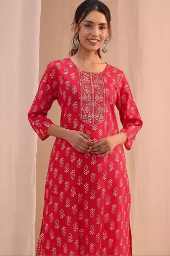 women ethnic motifs printed regular thread work kurta with trousers & with dupatta