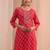 women ethnic motifs printed regular thread work kurta with trousers & with dupatta