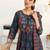 women ethnic motifs printed empire kurta with trousers